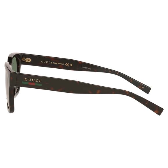 New GUCCI Sunglasses Brown Gold Red Green Web 55-20-145 mm Mens Square - Picture 4 of 9